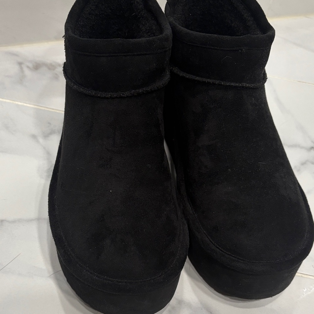 Madden Girl Black Suede Booties - Women
